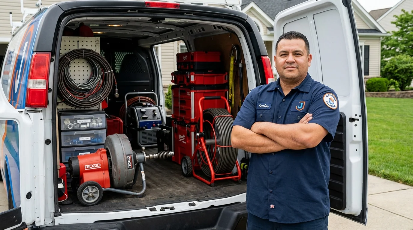 Professional drain cleaning equipment and Johns Plumbing LLC plumber in Dolan Springs